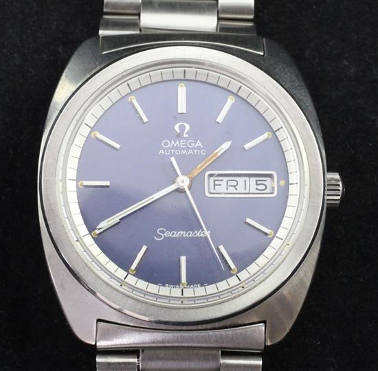 A gentlemans 1970s stainless steel Omega Seamaster Automatic wrist watch,